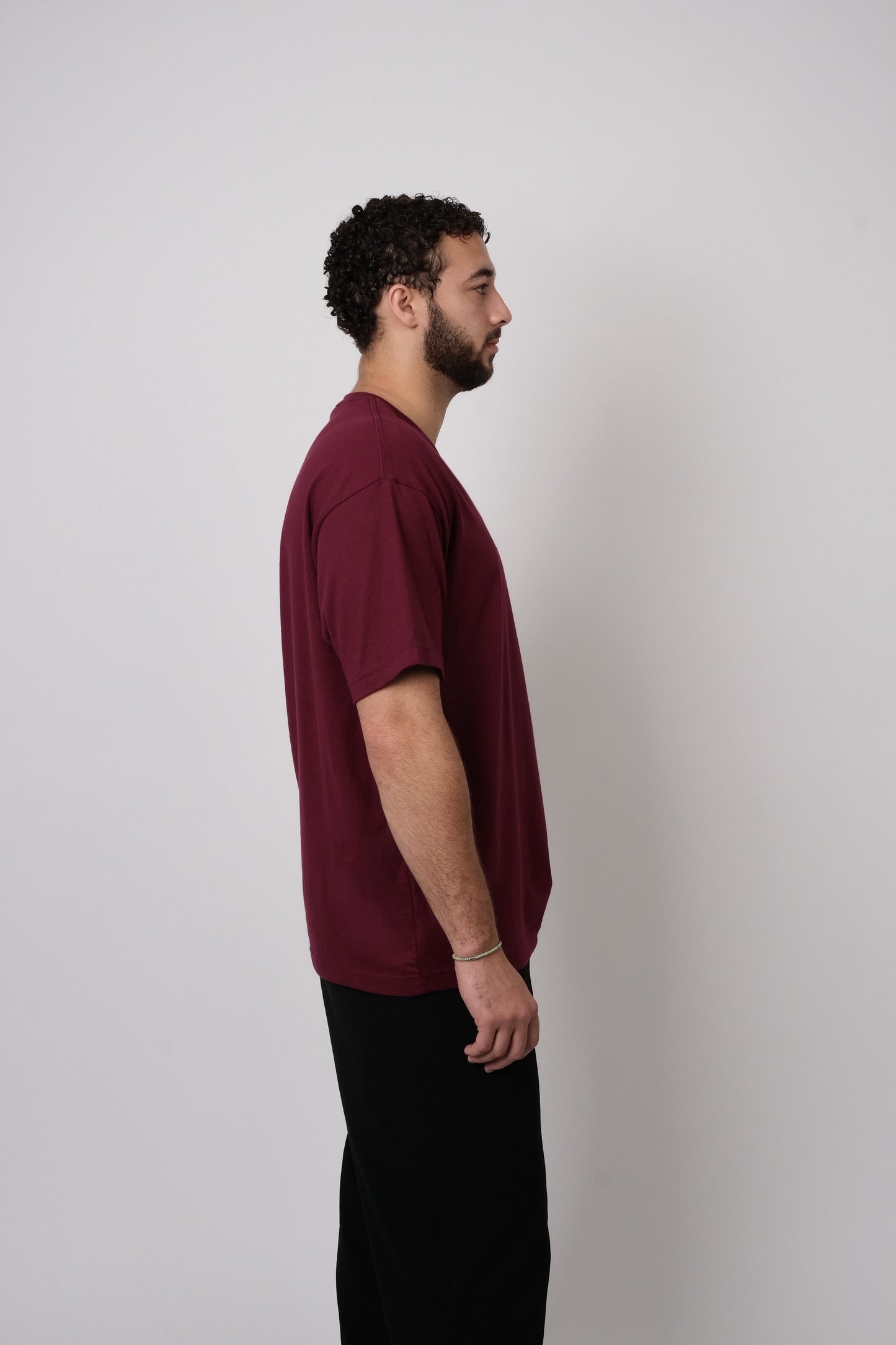 Embroidered Balloon Cotton Tee Maroon