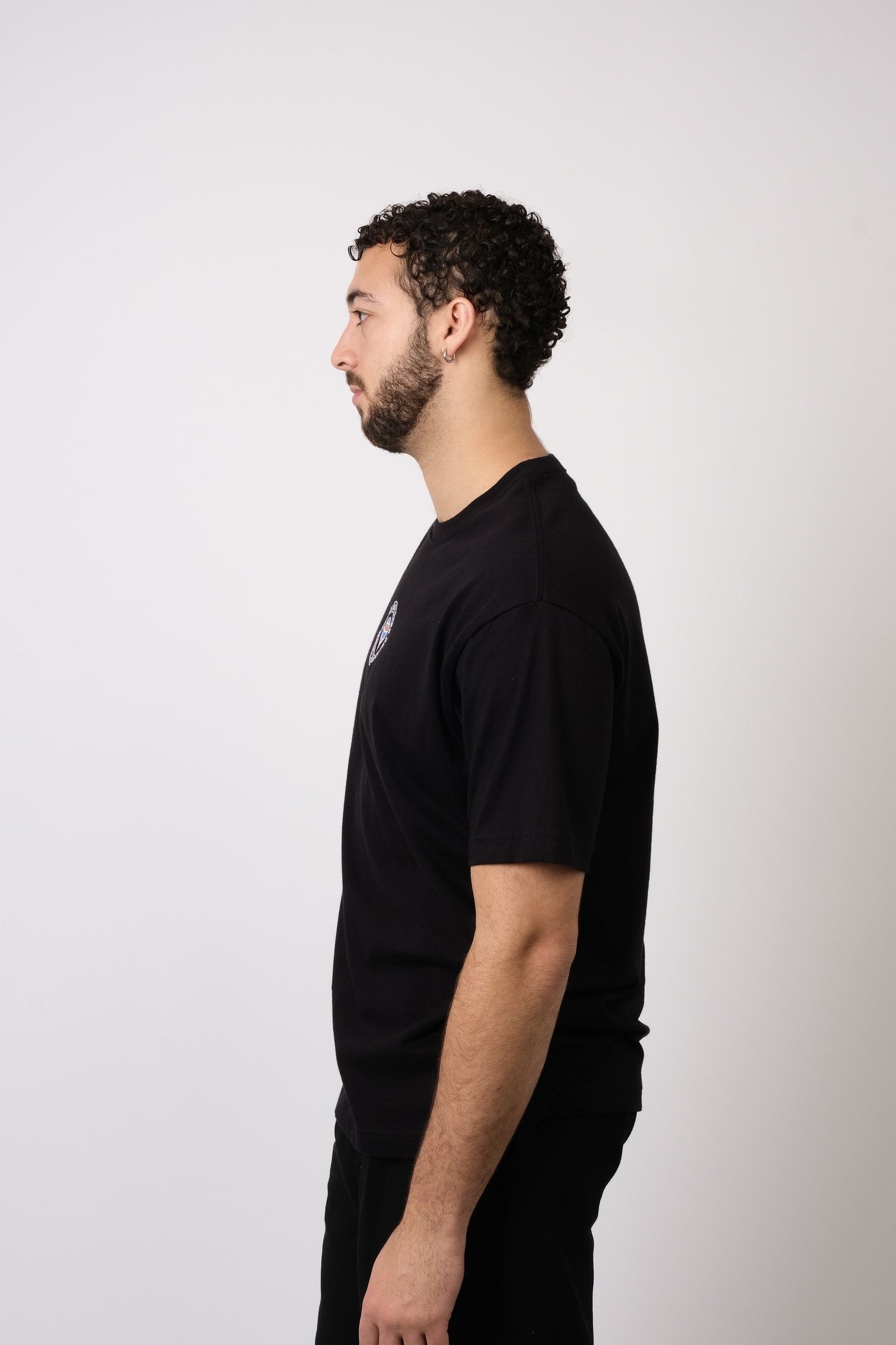 Embroidered Balloon Cotton Tee Black