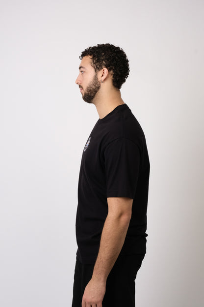 Embroidered Balloon Cotton Tee Black