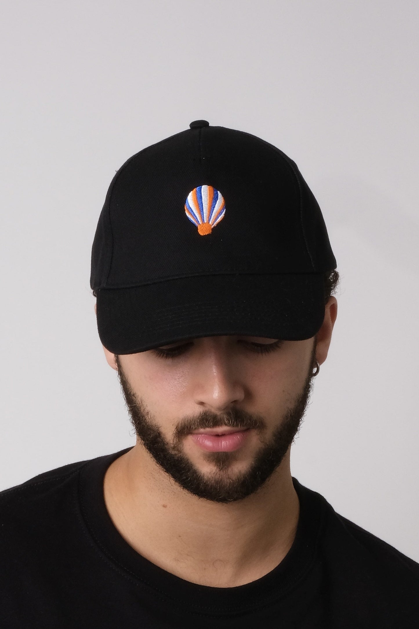 Embroidered Balloon Cap Black