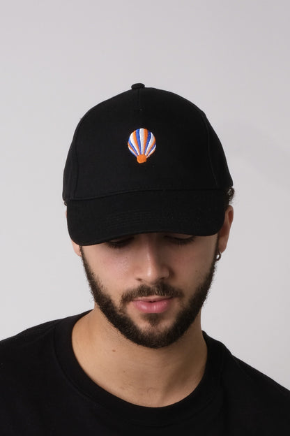 Embroidered Balloon Cap Black