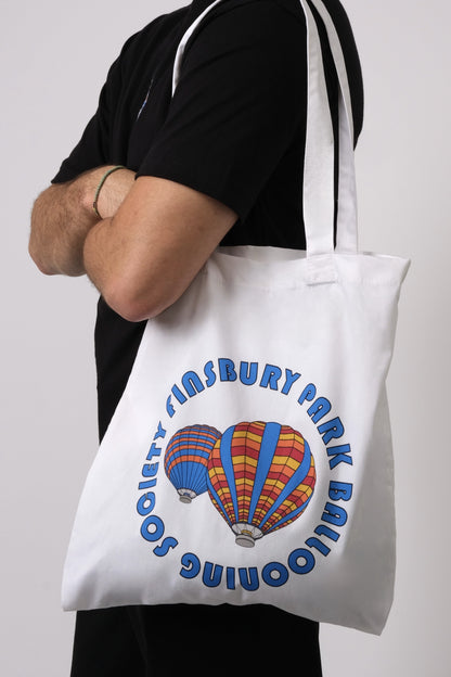 3D Balloon Print Tote Bag White
