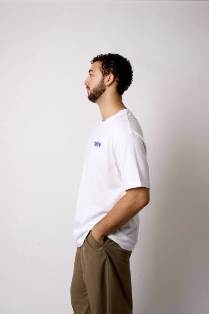 3D Balloon Print Cotton Tee White