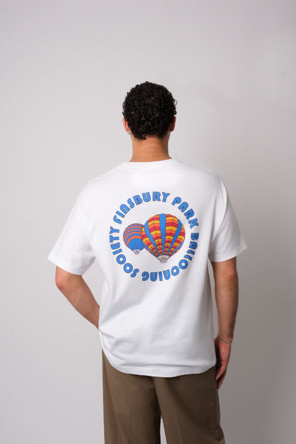 3D Balloon Print Cotton Tee White