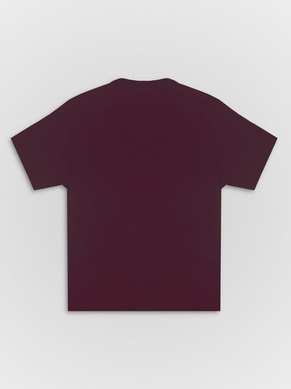 Embroidered Balloon Cotton Tee Maroon