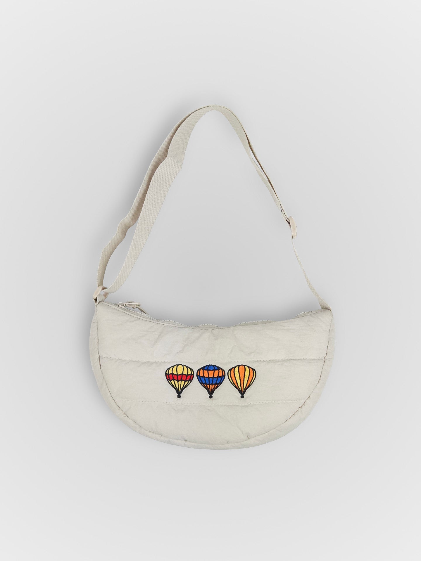 Embroidered Cross Body Bag - Stone