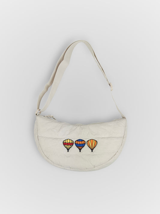Embroidered Cross Body Bag - Stone