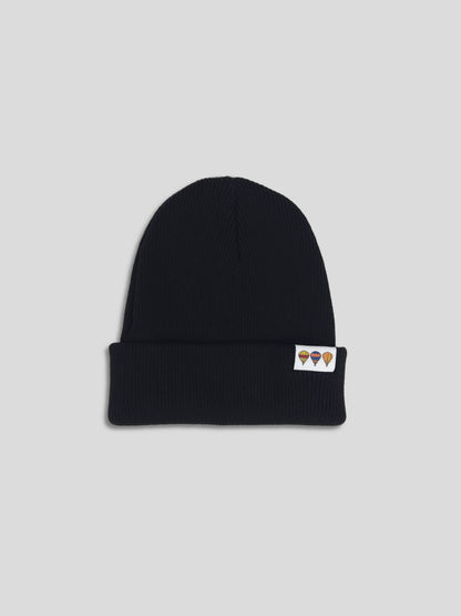 Three Balloon Beanie - Black