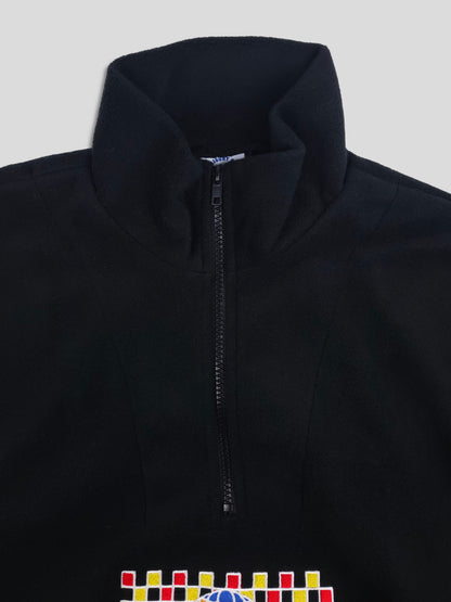 Mosaic Quarter ZIp Fleece - Black