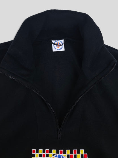 Mosaic Quarter ZIp Fleece - Black