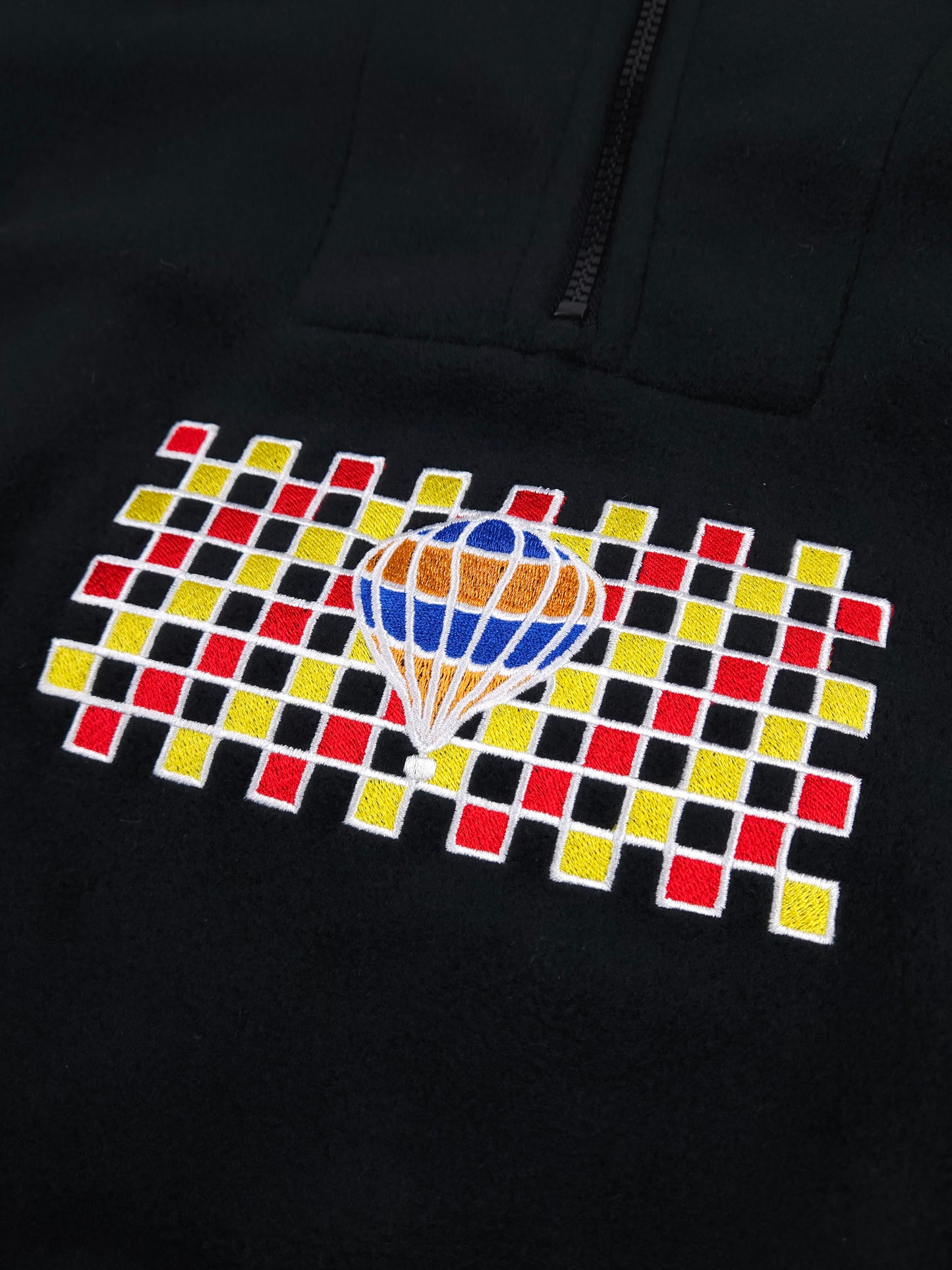 Mosaic Quarter ZIp Fleece - Black