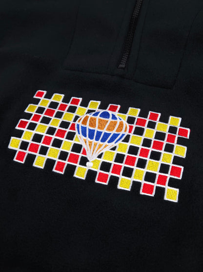 Mosaic Quarter ZIp Fleece - Black