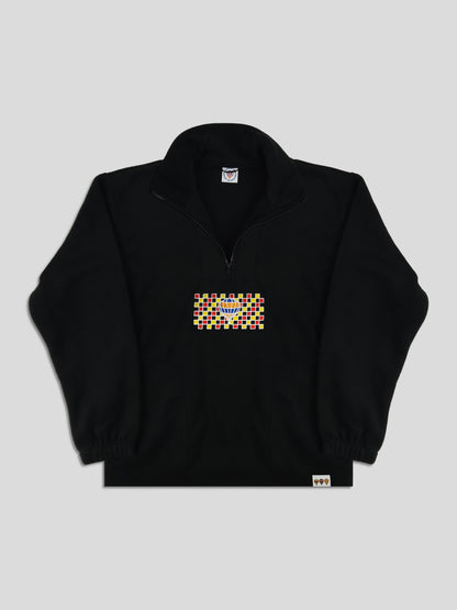 Mosaic Quarter ZIp Fleece - Black
