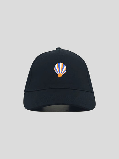 Embroidered Balloon Cap Black