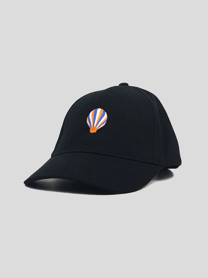 Embroidered Balloon Cap Black